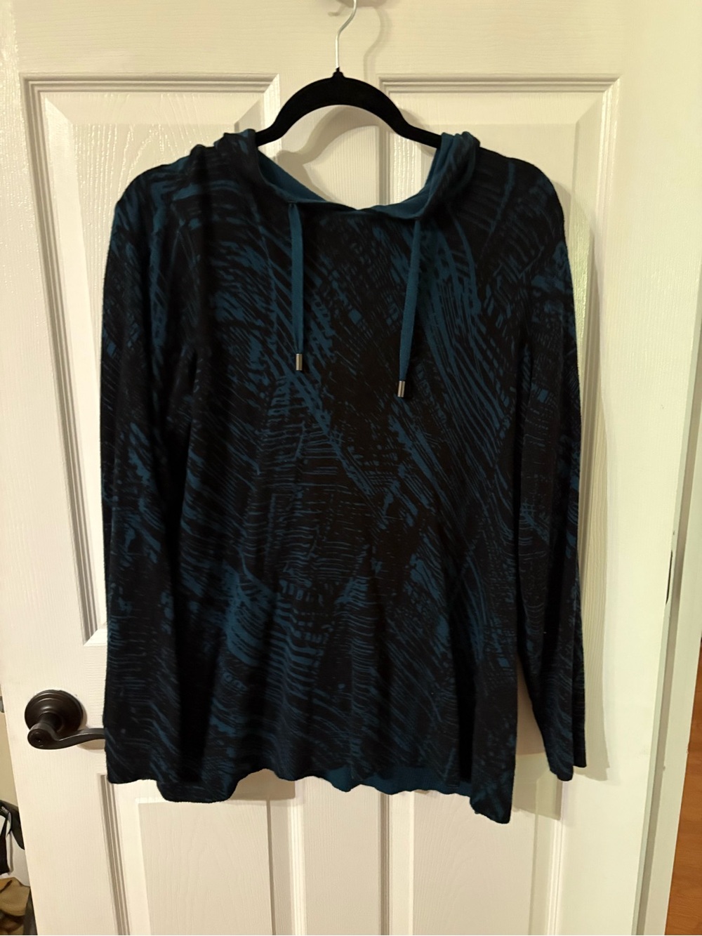 Chico's Teal and Black Pullover Hoodie